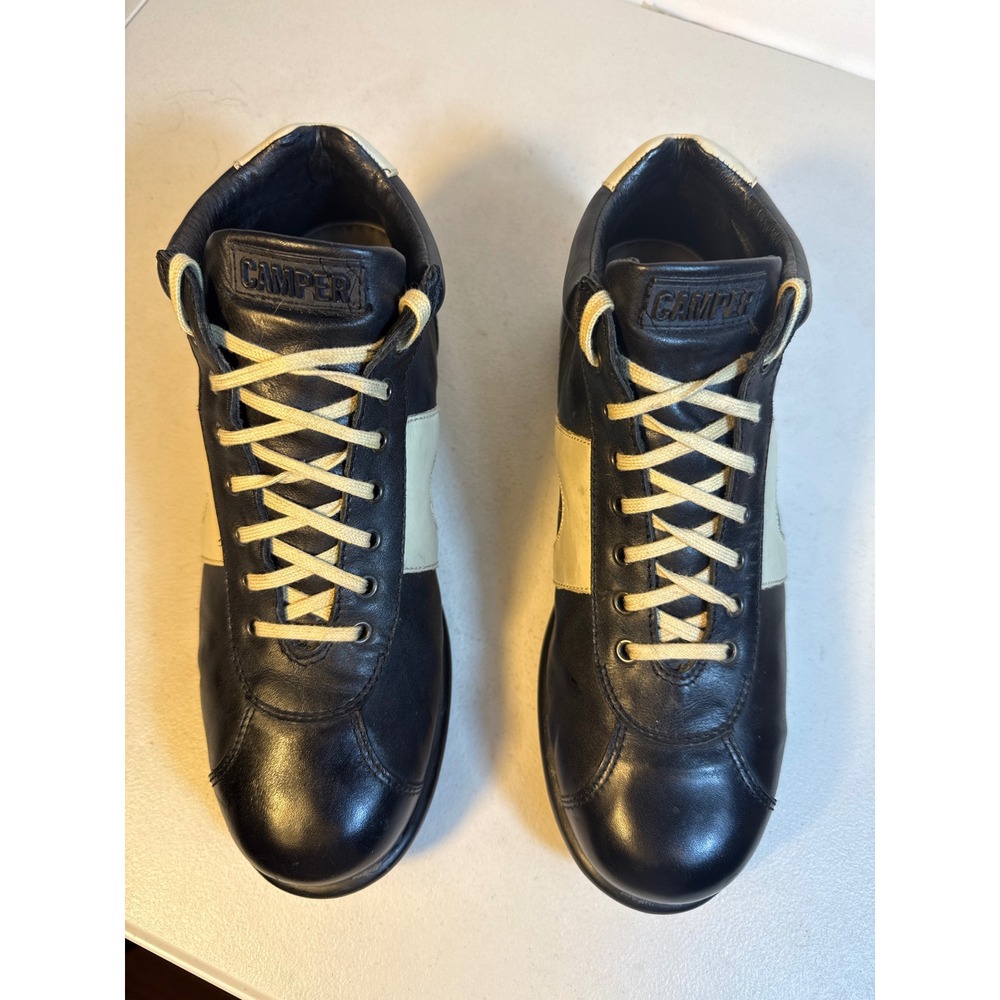 Camper Pelotas Ariel Mens Black Leather High Top Sneakers Shoes size 45 or 11.5